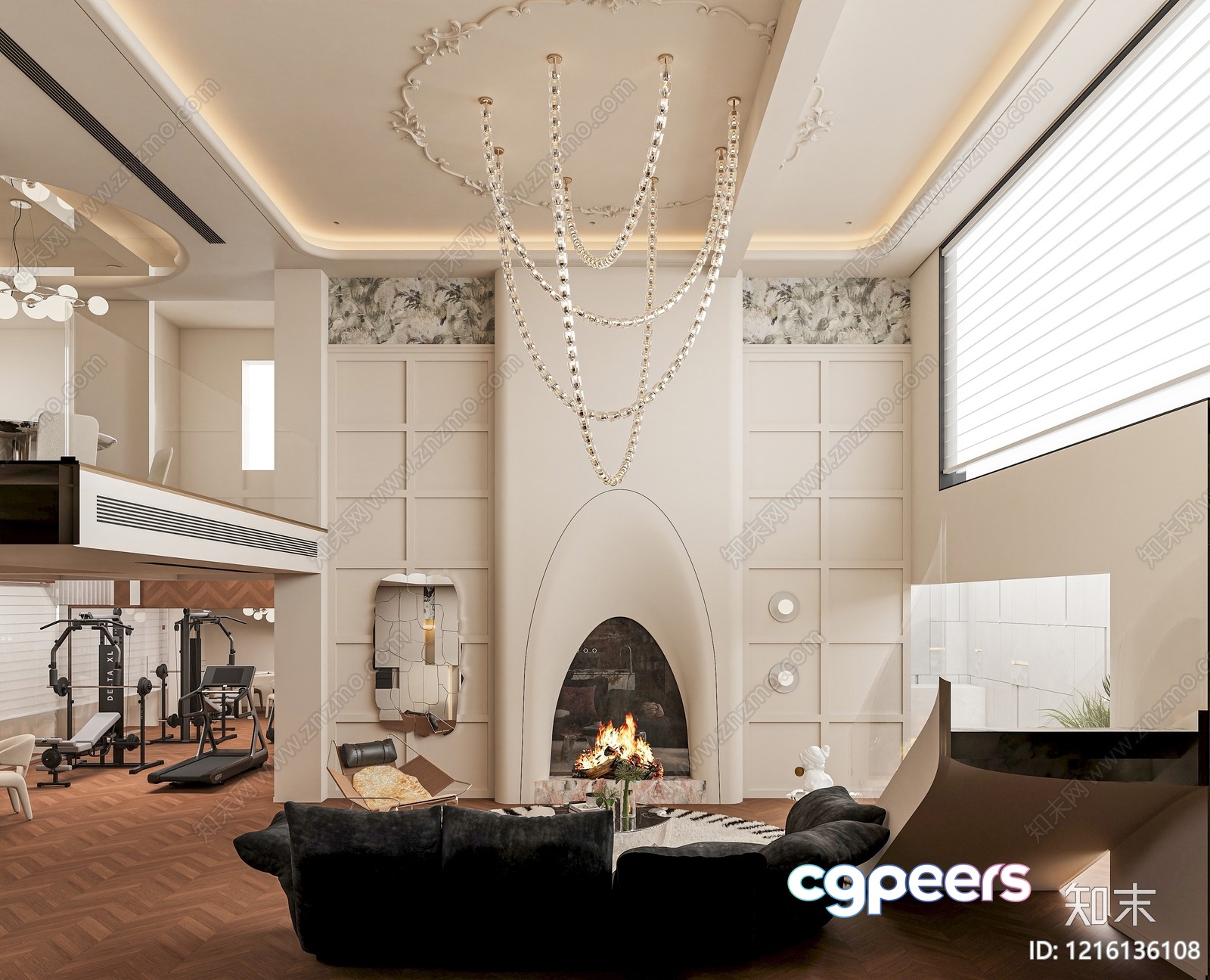 Modern Living Room 3D Model - 11288 - VRAY Render