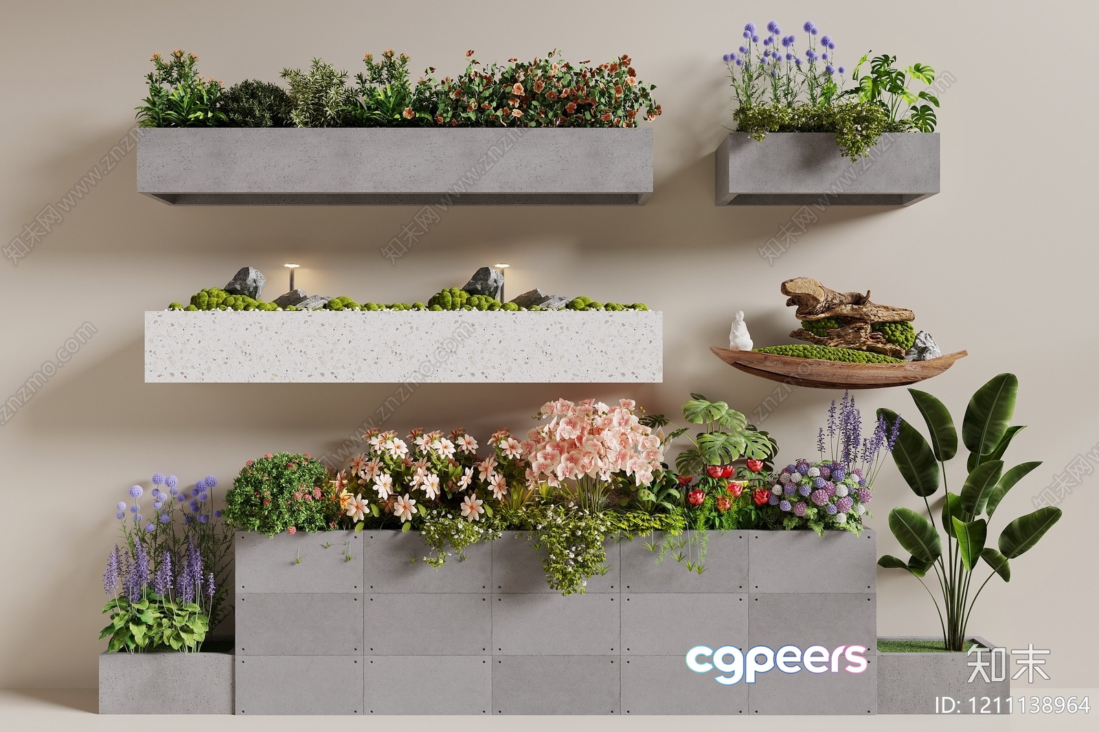 Modern Plant Display 3D Model - 4160 - VRAY Render Modern Plant Display 3D Model - 4160 - VRAY Render