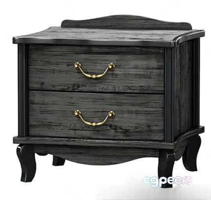 A Small Wooden Dresser 3D Model - 12041 - CORONA Render
