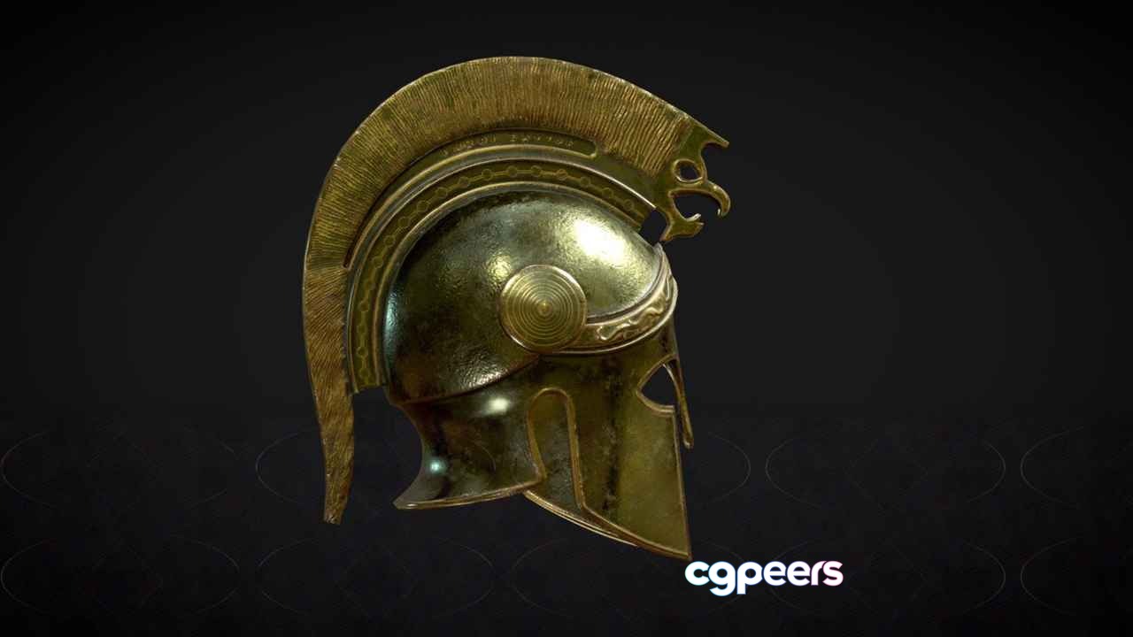 Ancient Greek Helmet 3D Model - 11382 - VRAY Render