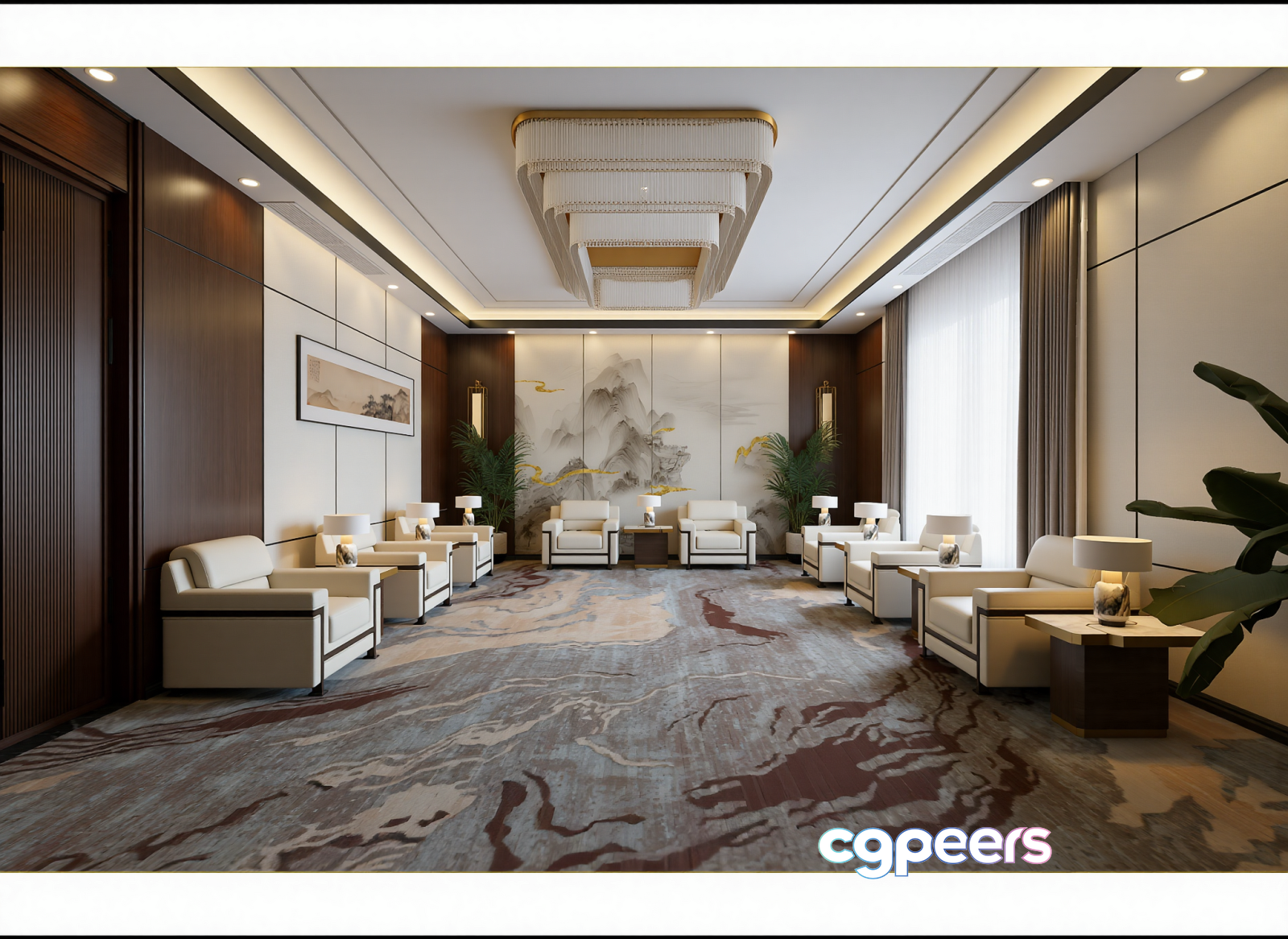 Modern Living Room 3D Model - 23083 - VRAY Render Modern Living Room 3D Model - 23083 - VRAY Render
