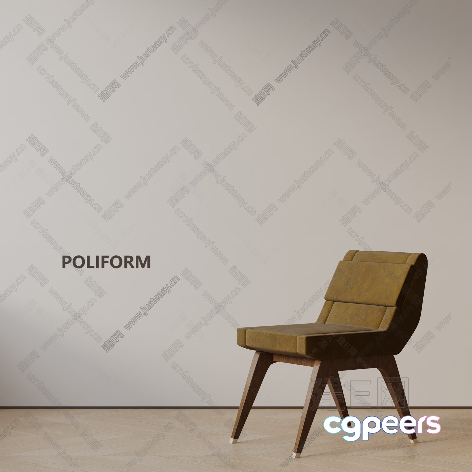 Modern Wooden Chair 3D Model - 4918 - VRAY Render