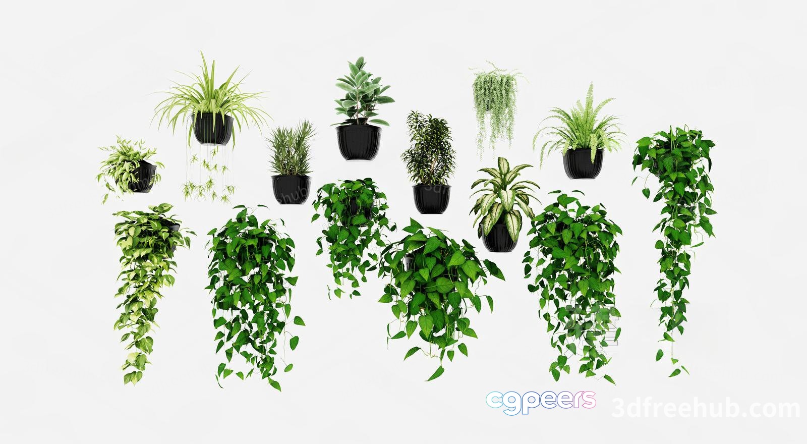 Plants In Pots 3D Model - 22400 - VRAY Render