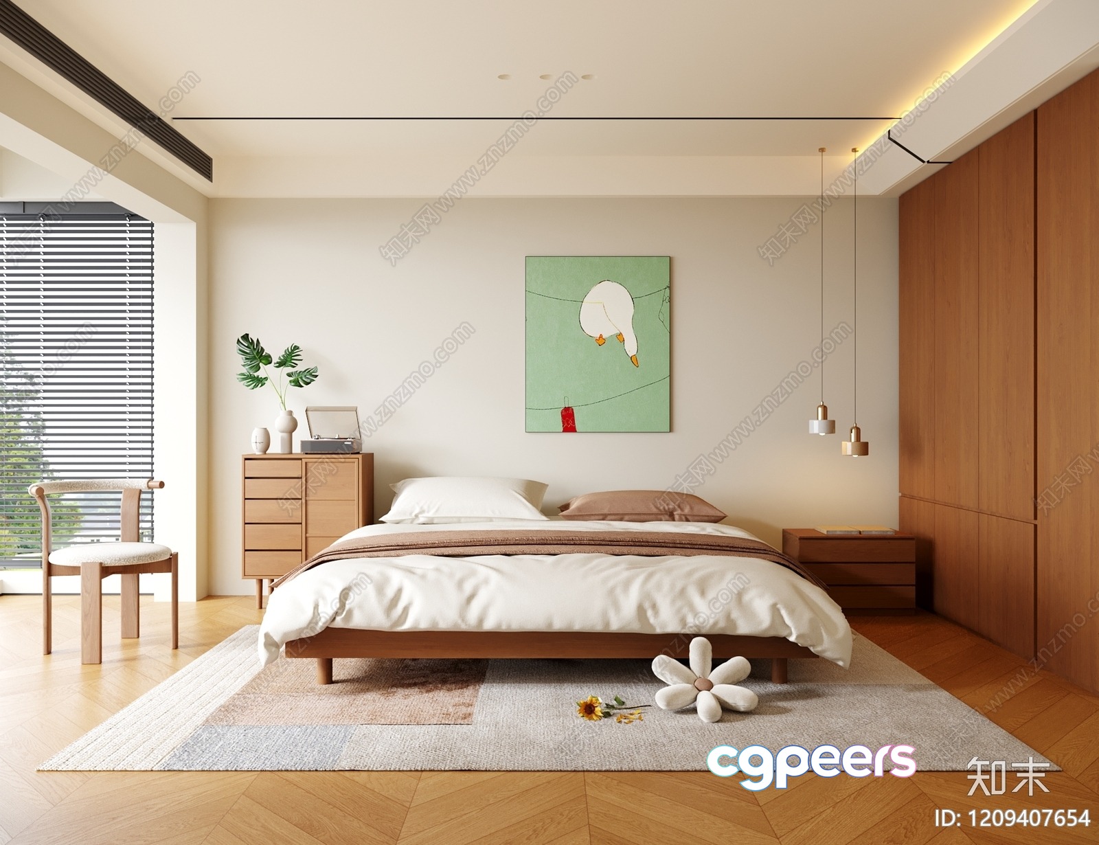 Cozy Bedroom 3D Model - 3887 - VRAY Render