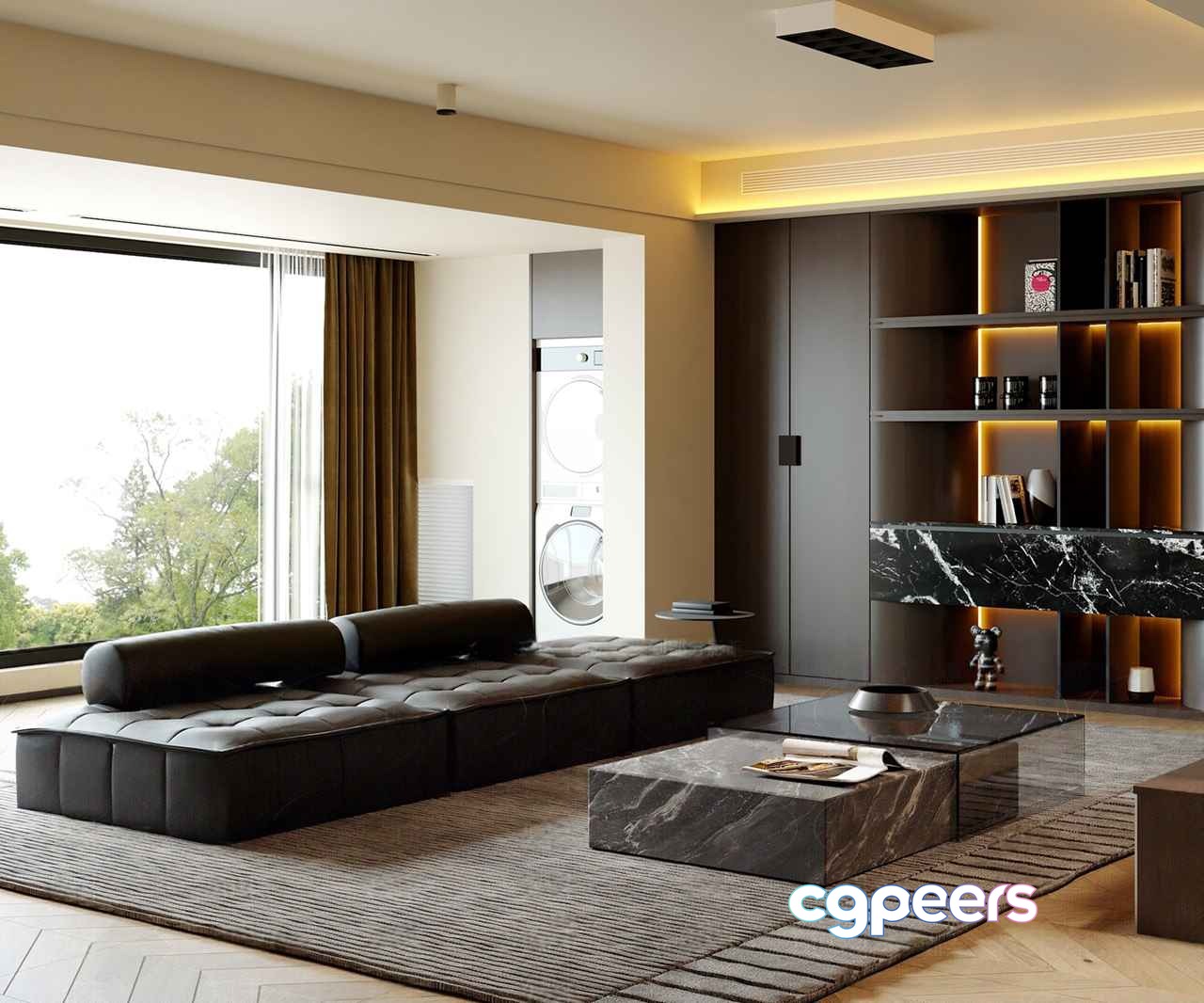 Modern Living Room 3D Model - 612 - CORONA Render Modern Living Room 3D Model - 612 - CORONA Render