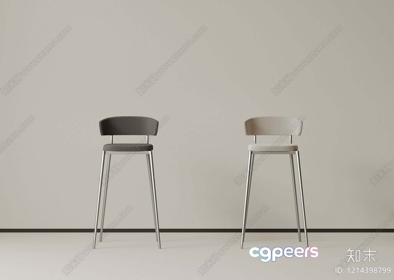 Minimalist Bar Stools 3D Model - 17565 - VRAY Render