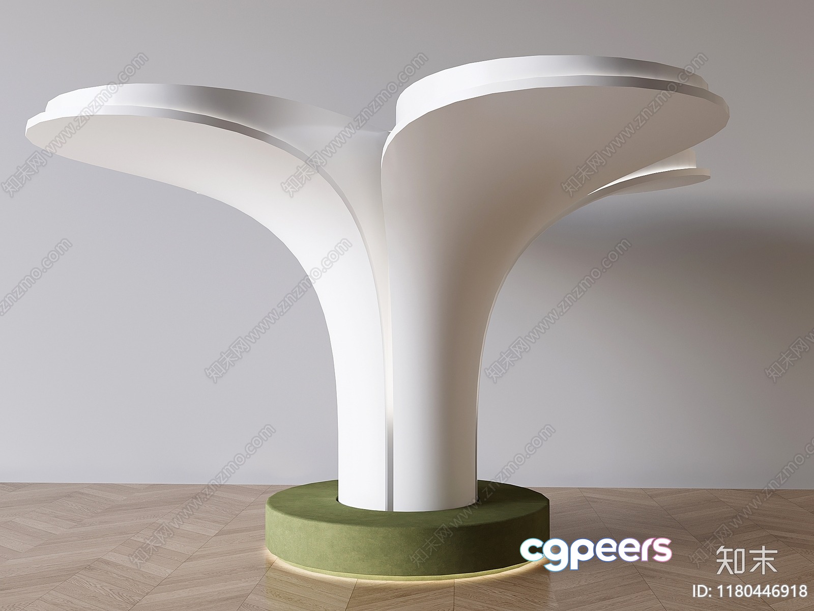 Modern White Sculpture 3D Model - 14088 - VRAY Render