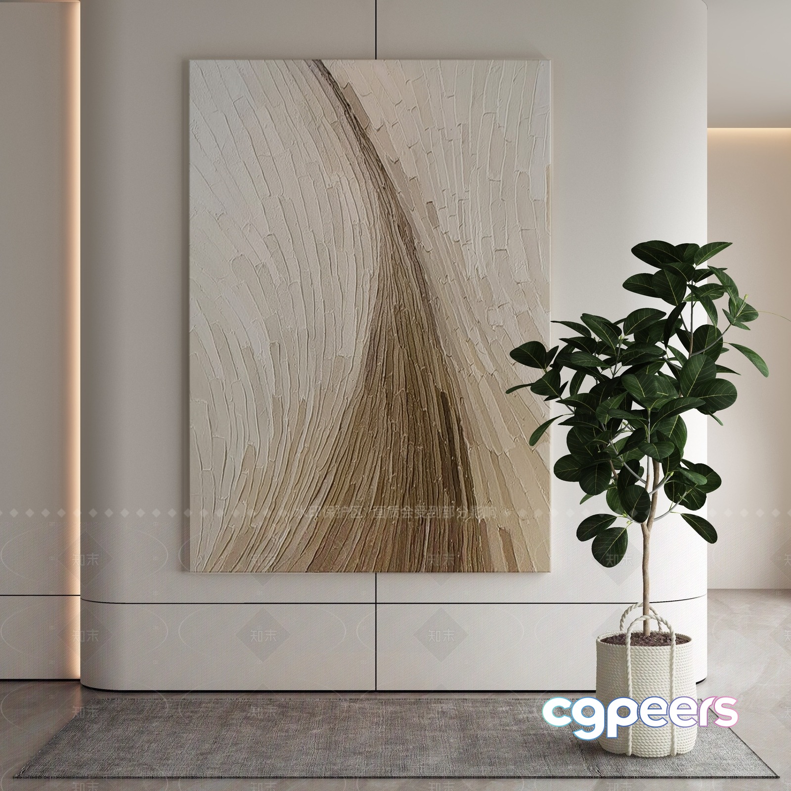 Abstract Art Piece 3D Model - 10016 - VRAY Render