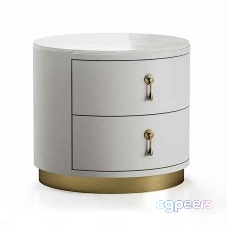 White And Gold Nightstand 3D Model - 2070 - CORONA Render White And Gold Nightstand 3D Model - 2070 - CORONA Render