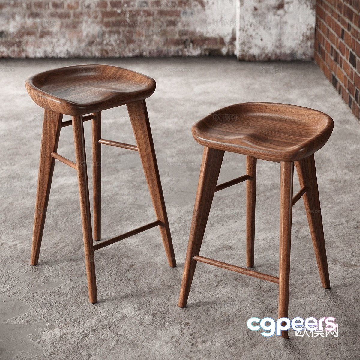 Wooden Stools 3D Model - 1534 - VRAY Render