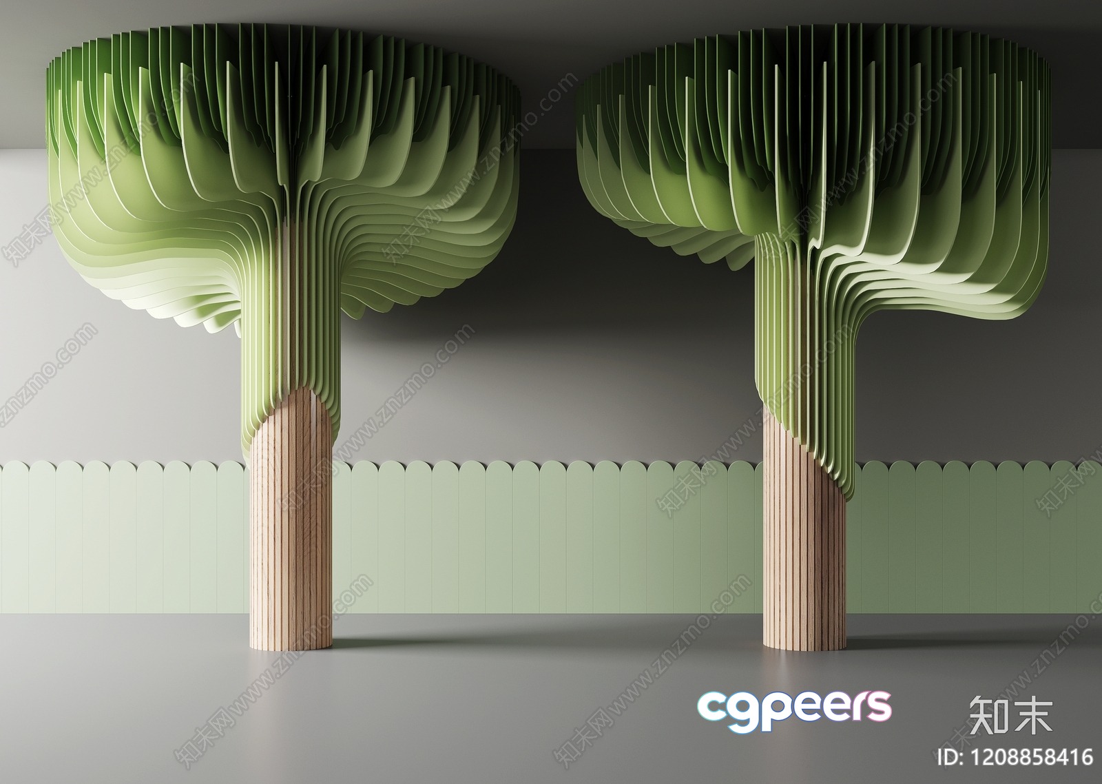 Abstract Tree Sculptures 3D Model - 12284 - VRAY Render