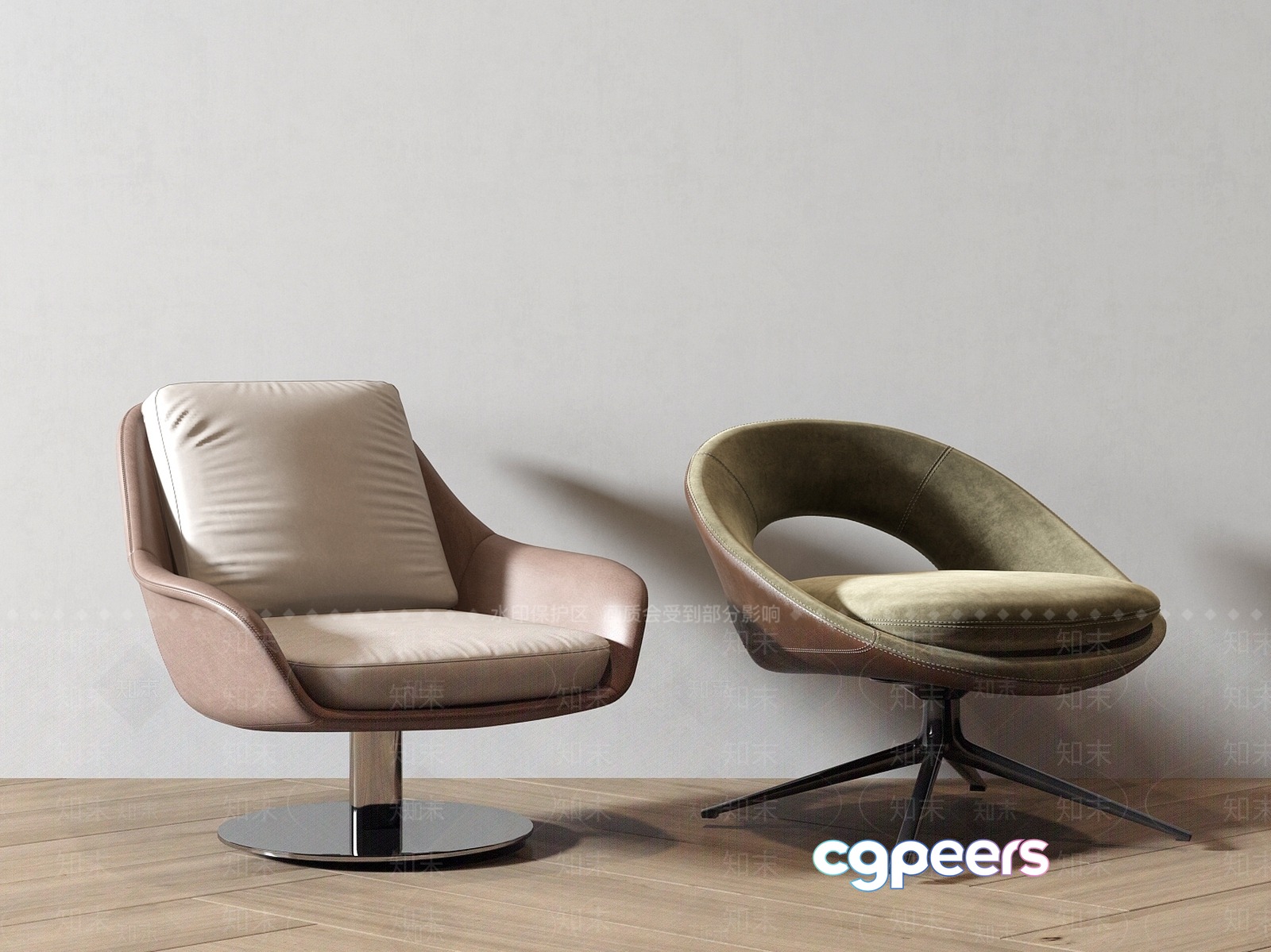 Two Chairs 3D Model - 438 - VRAY Render Two Chairs 3D Model - 438 - VRAY Render