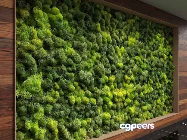A Green Moss Wall 3D Model - 5400 - VRAY Render A Green Moss Wall 3D Model - 5400 - VRAY Render