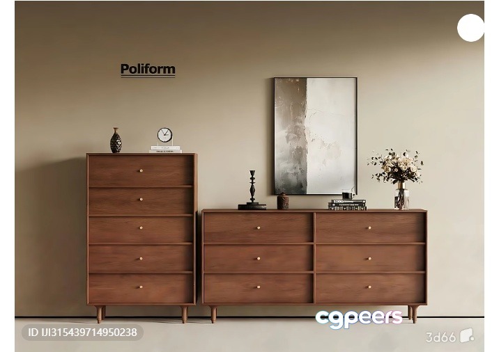 Mid-Century Modern Dresser 3D Model - 9415 - VRAY Render Mid-Century Modern Dresser 3D Model - 9415 - VRAY Render