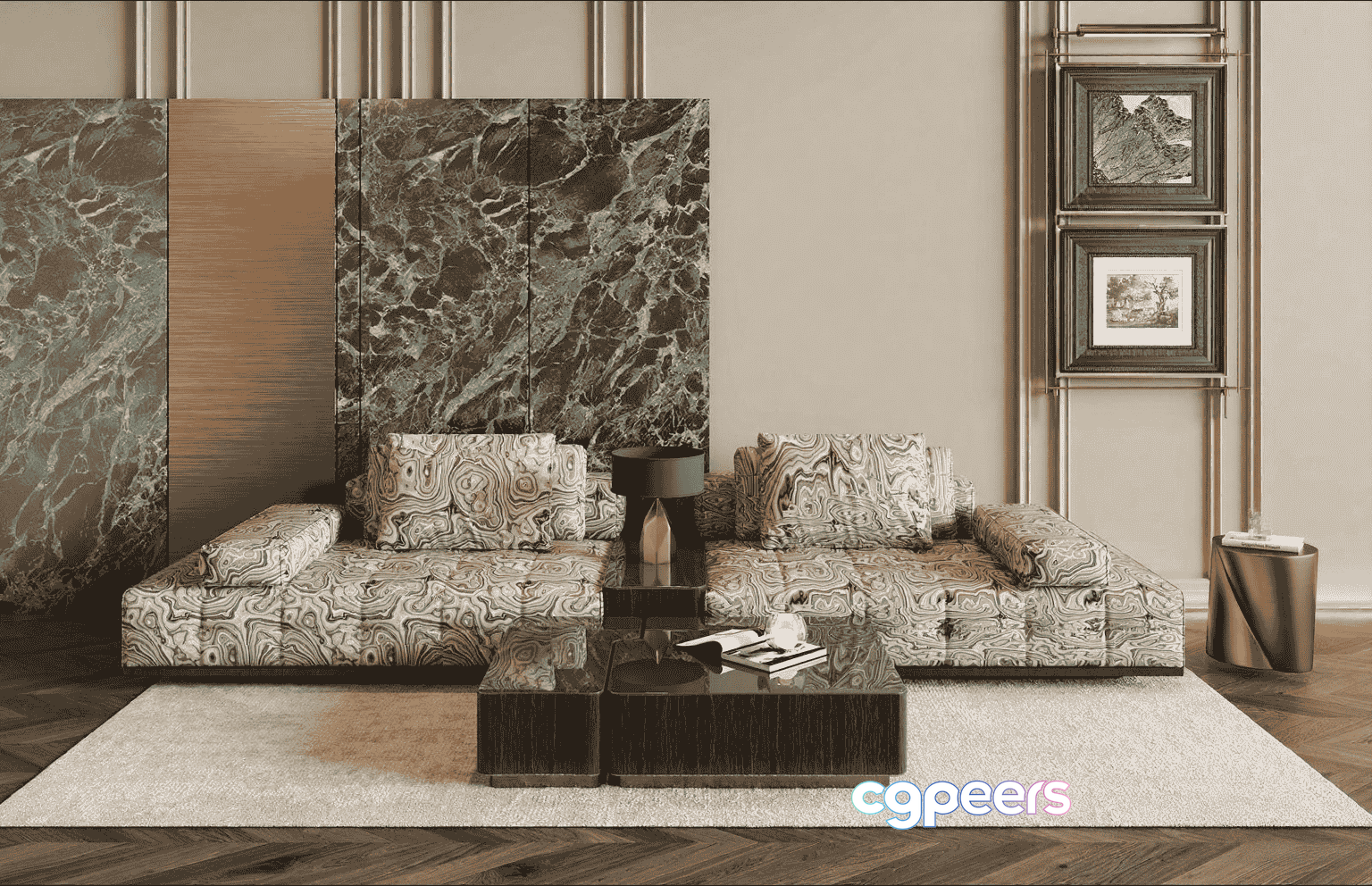 Modern Living Room 3D Model - 17462 - VRAY Render Modern Living Room 3D Model - 17462 - VRAY Render