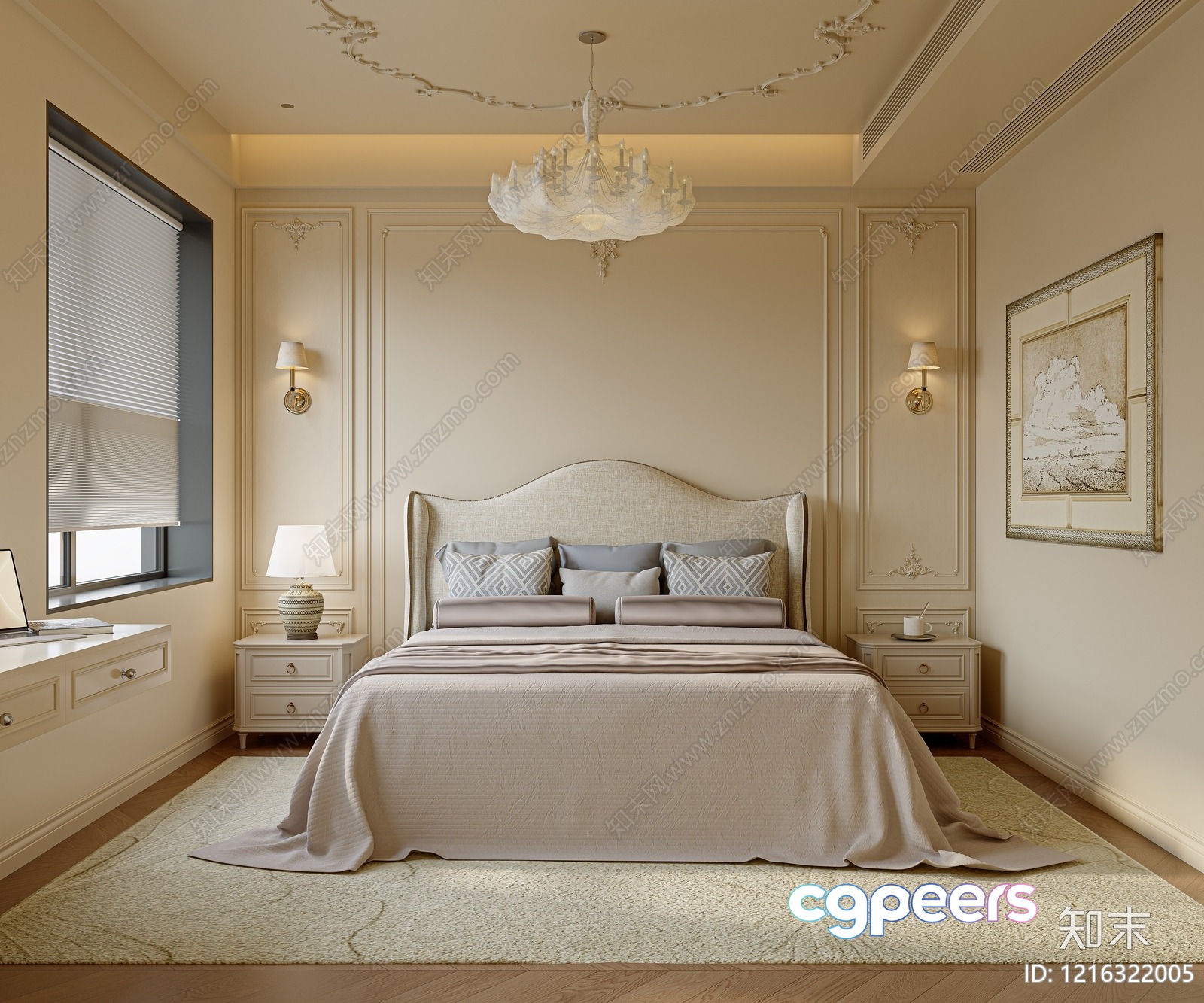 Cozy Bedroom 3D Model - 11622 - VRAY Render