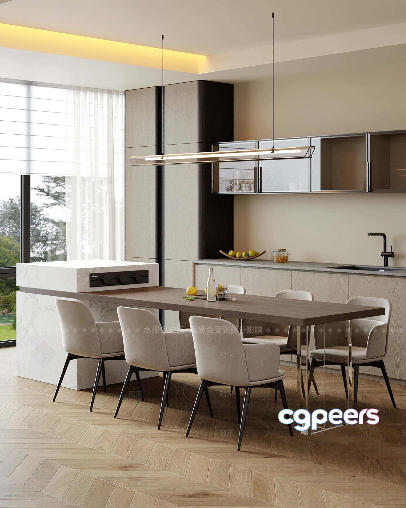 Modern Kitchen 3D Model - 22719 - CORONA Render Modern Kitchen 3D Model - 22719 - CORONA Render