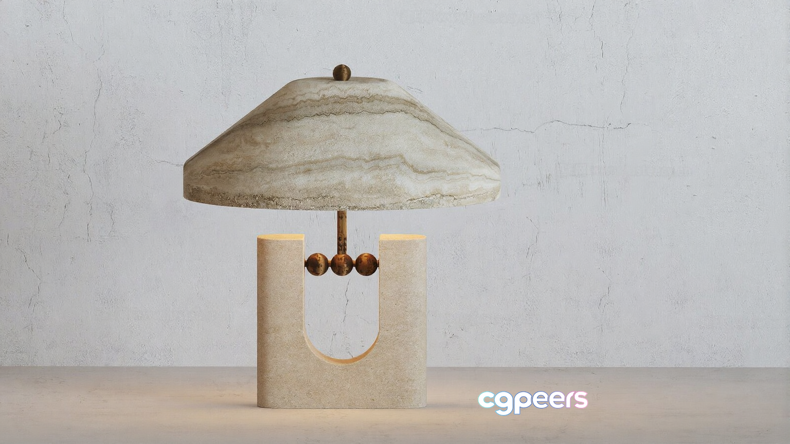 A Table Lamp Made Of Stone With A Metal Base 3D Model - 14810 - CORONA Render A Table Lamp Made Of Stone With A Metal Base 3D Model - 14810 - CORONA Render