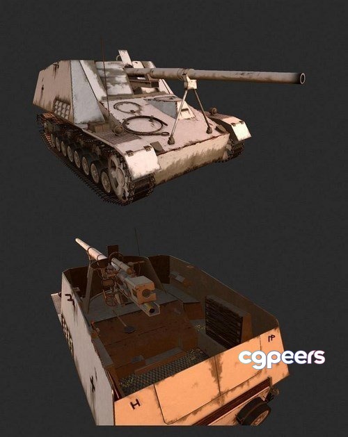 3D Game Assets - Nashorn Tank Destroyer - 3D Model 3D Game Assets - Nashorn Tank Destroyer - 3D Model