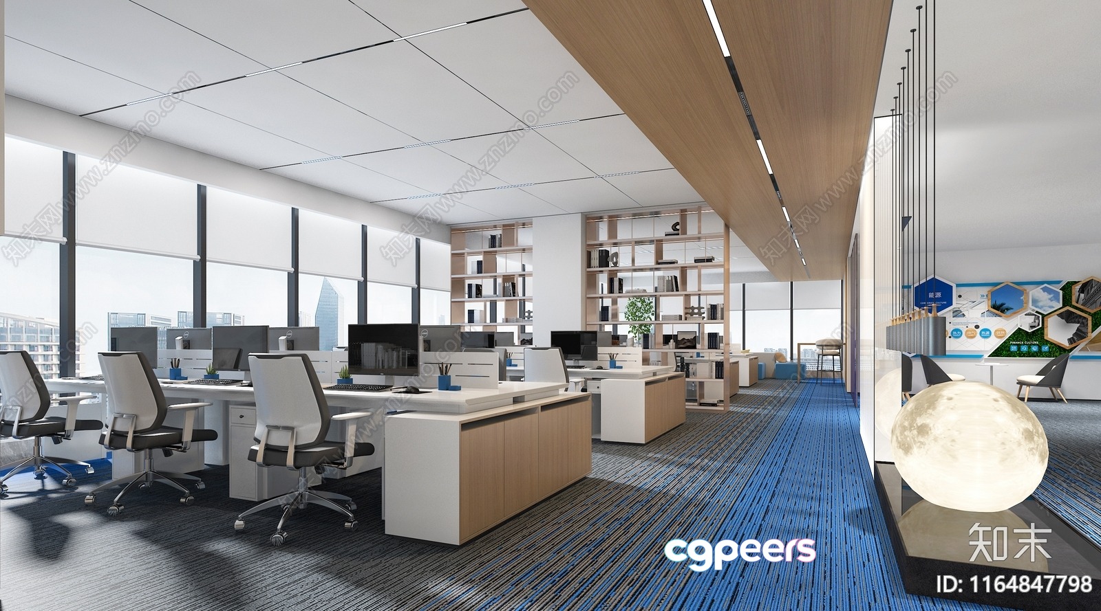 Modern Office Space 3D Model - 125 - VRAY Render