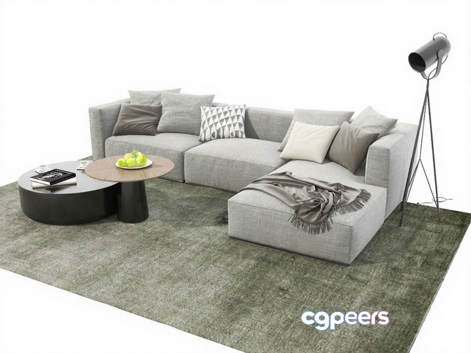 Modern Living Room 3D Model - 15392 - VRAY Render