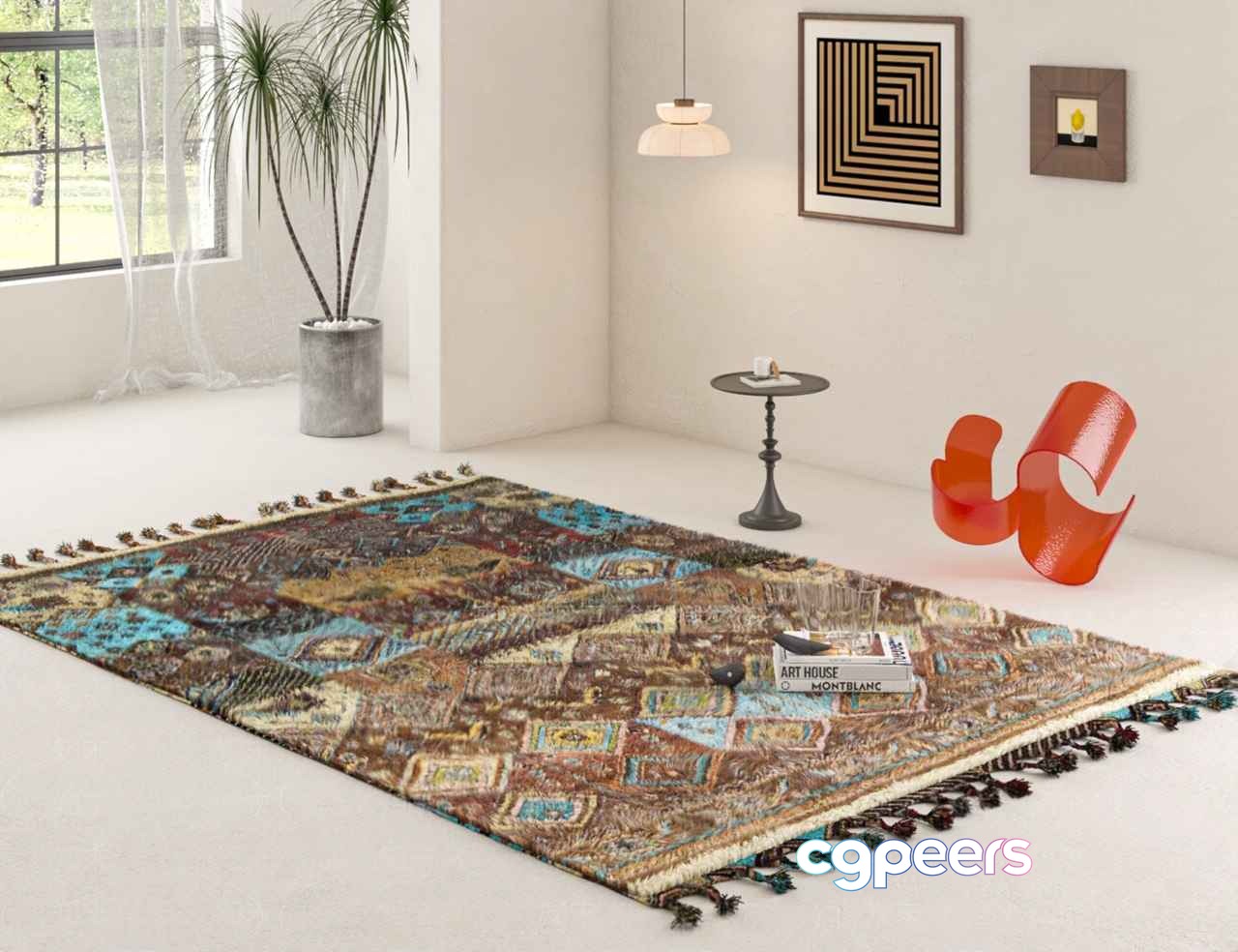 A Vibrant Rug 3D Model - 13545 - VRAY Render A Vibrant Rug 3D Model - 13545 - VRAY Render