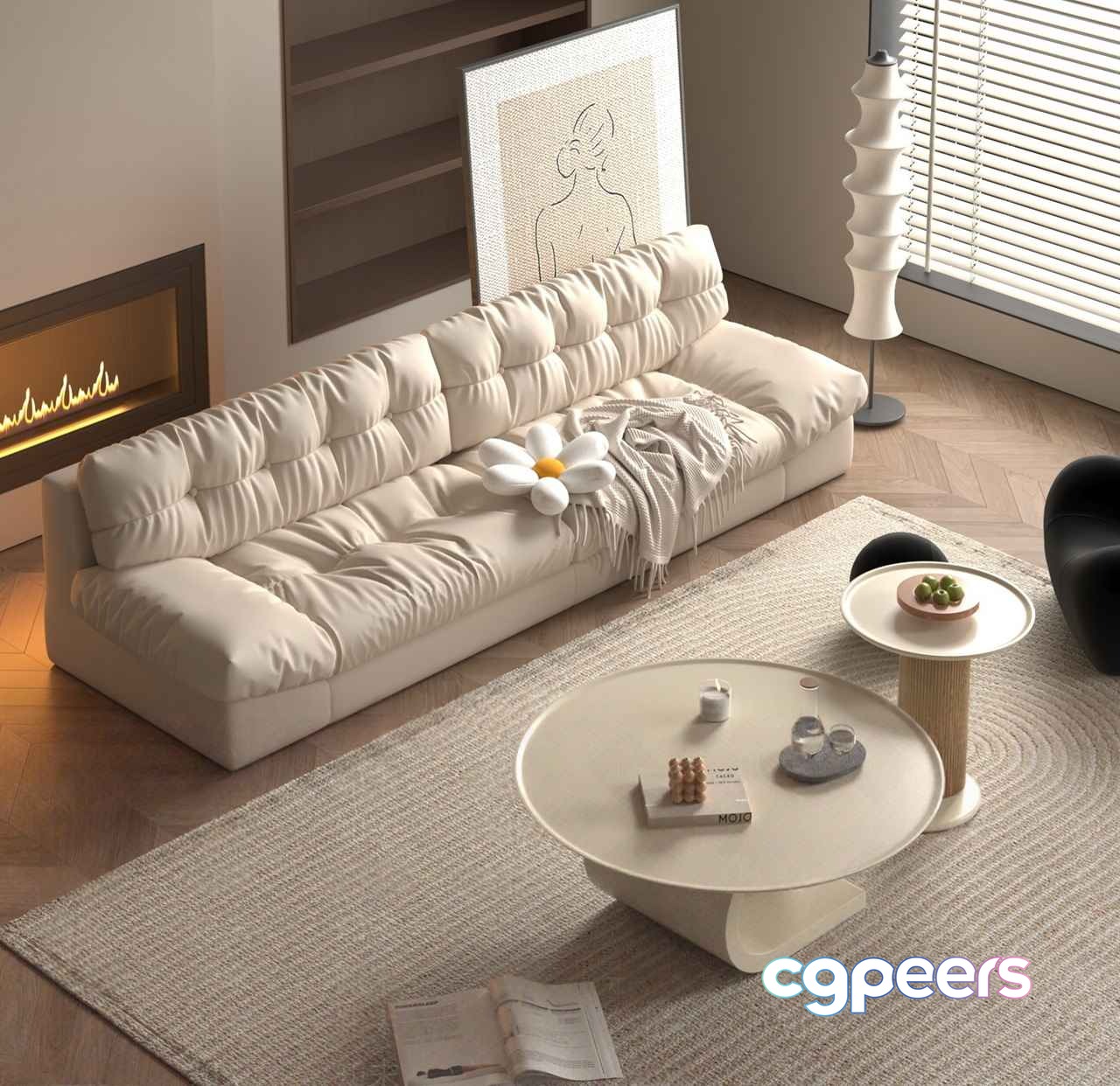 Modern Living Room 3D Model - 165 - VRAY Render