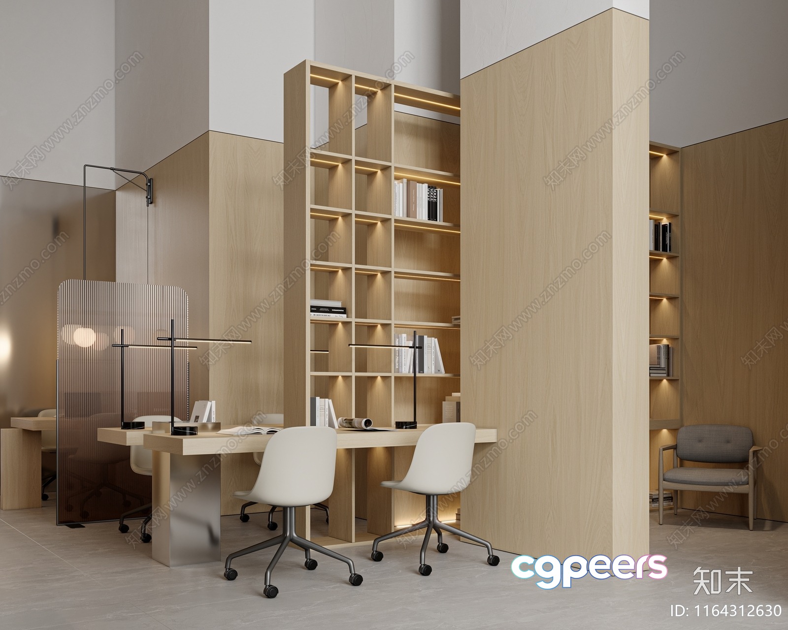 A Modern Office Space 3D Model - 14488 - VRAY Render