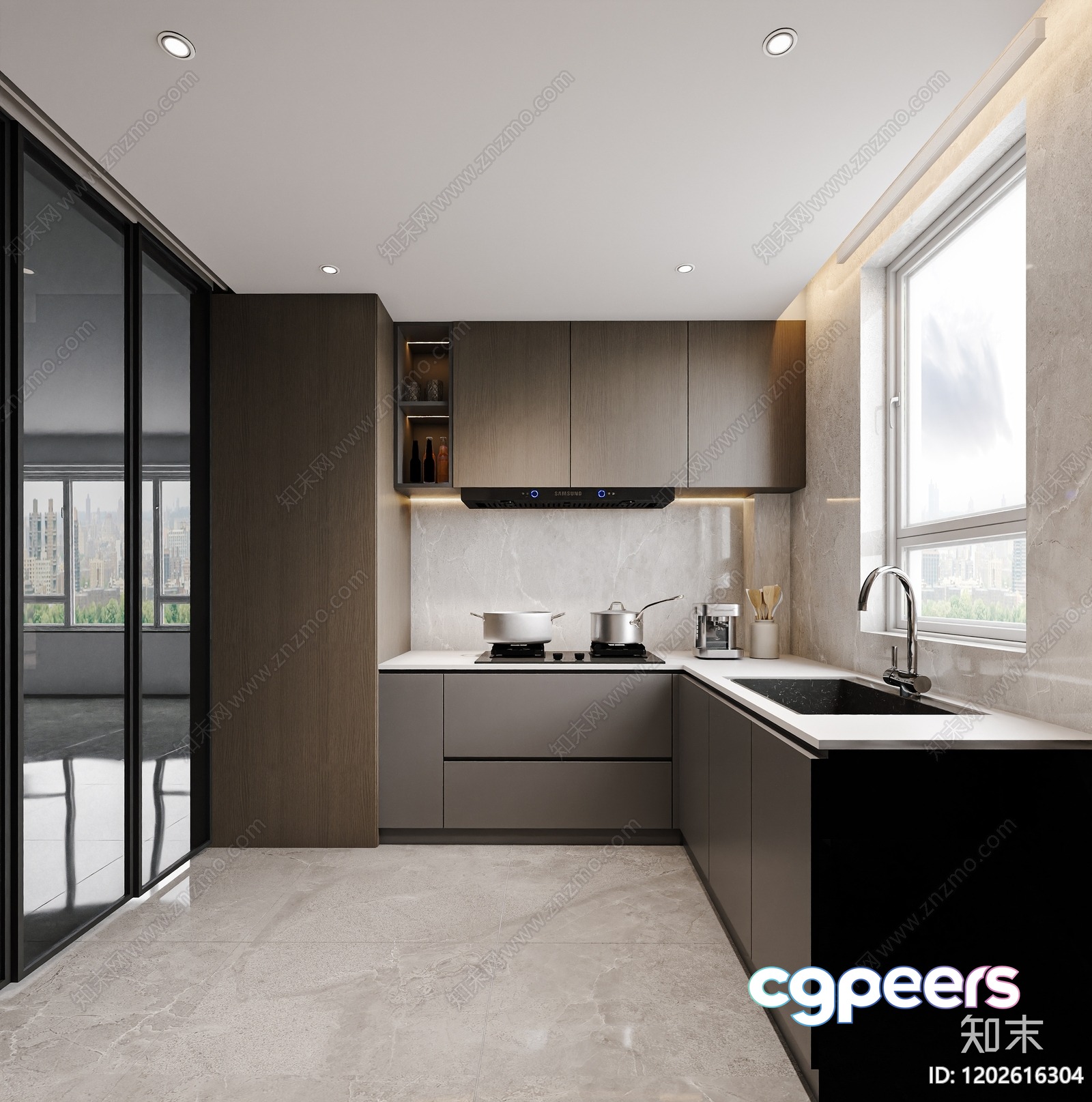 Modern Kitchen 3D Model - 22315 - CORONA Render Modern Kitchen 3D Model - 22315 - CORONA Render
