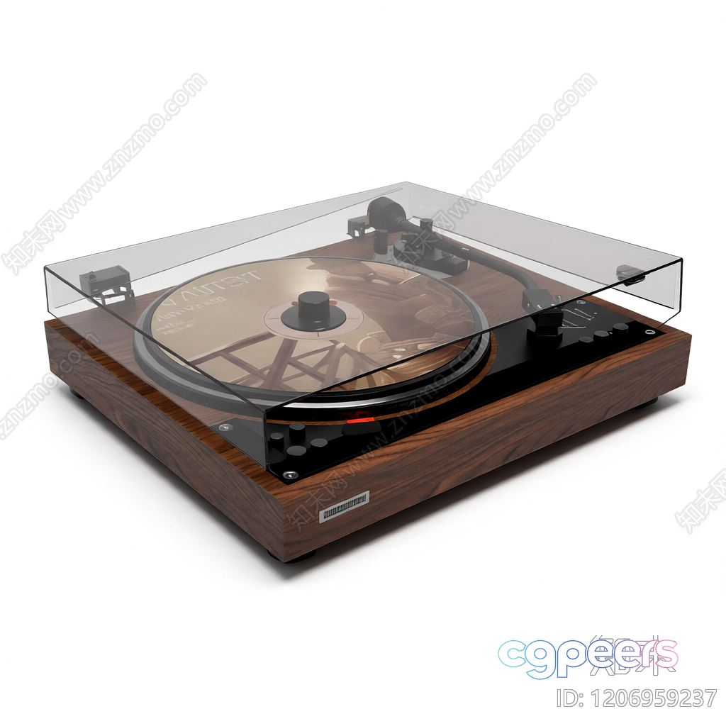 A Wooden Record Player 3D Model - 19238 - VRAY Render