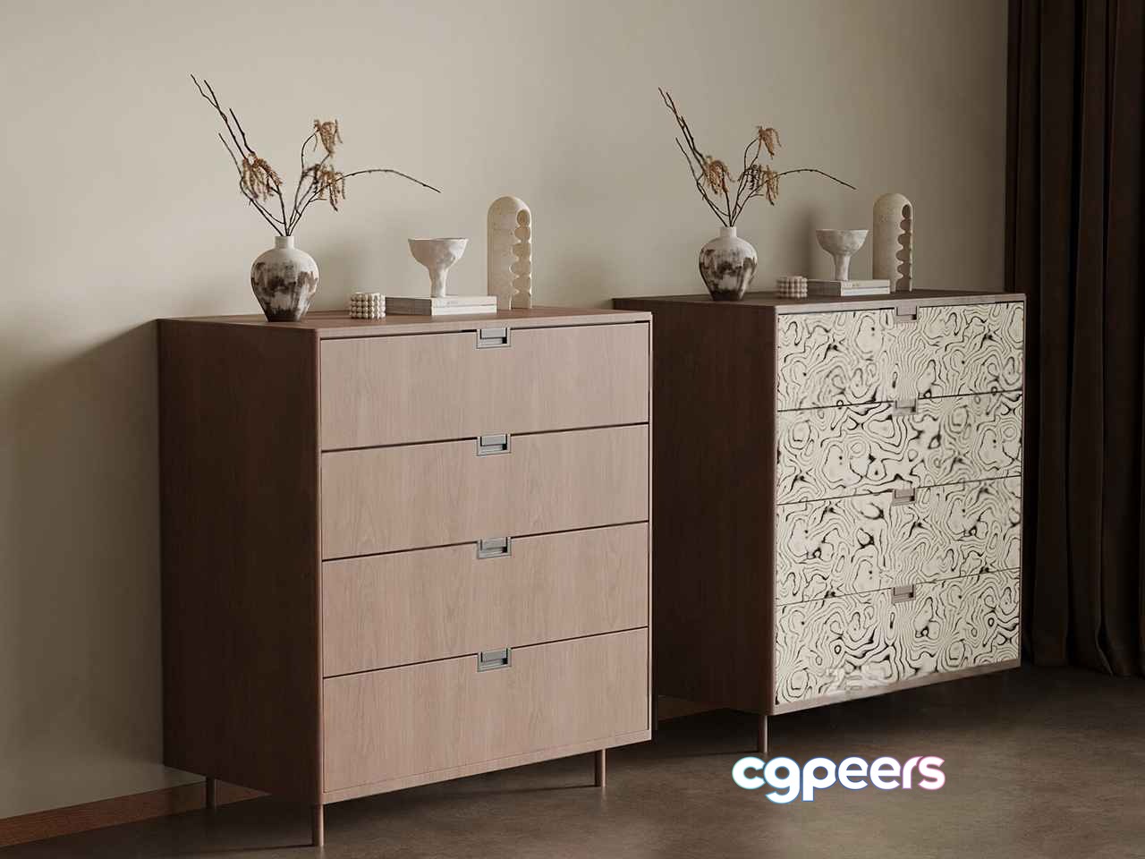 Two Dressers 3D Model - 3916 - VRAY Render