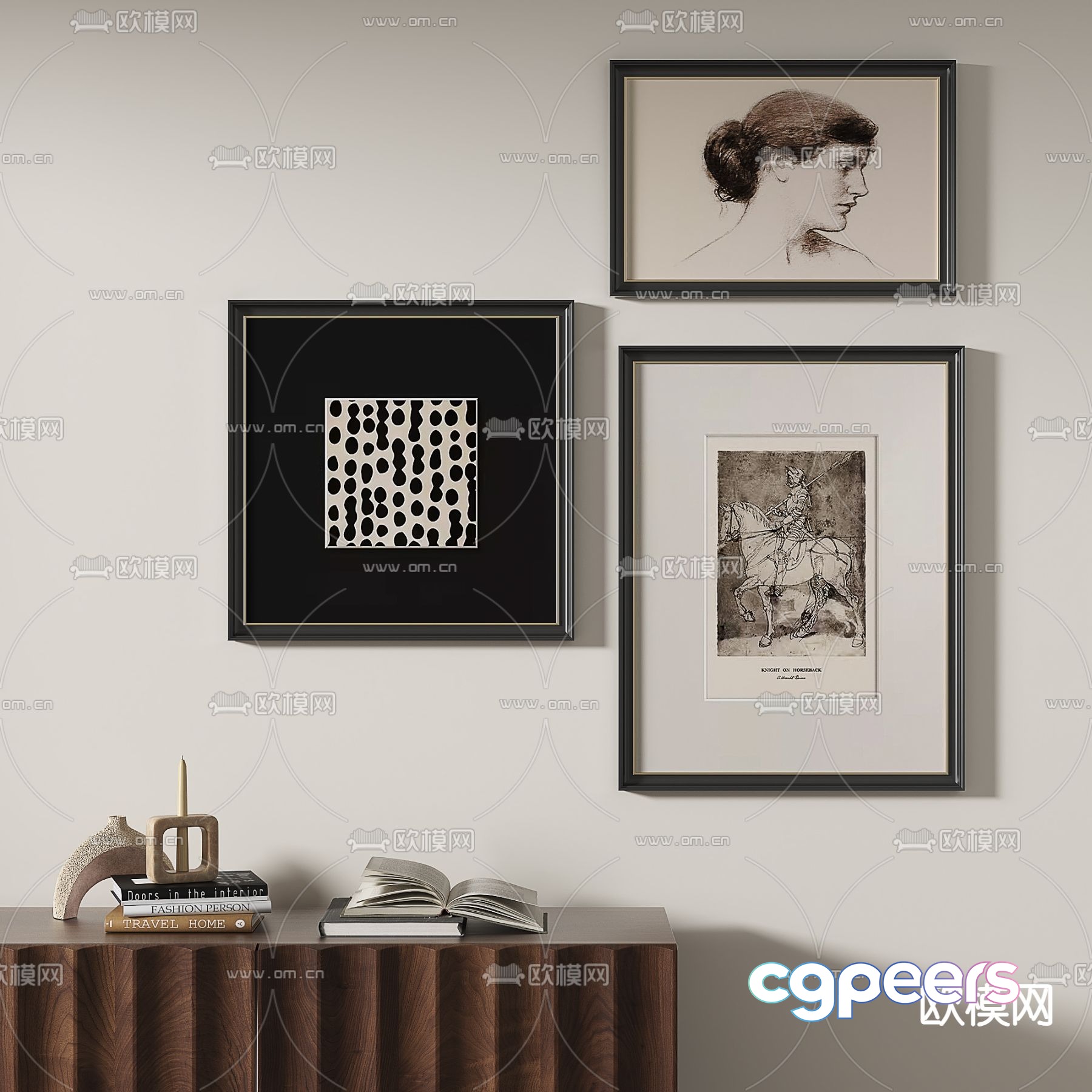 Modern Art Pieces 3D Model - 2689 - VRAY Render