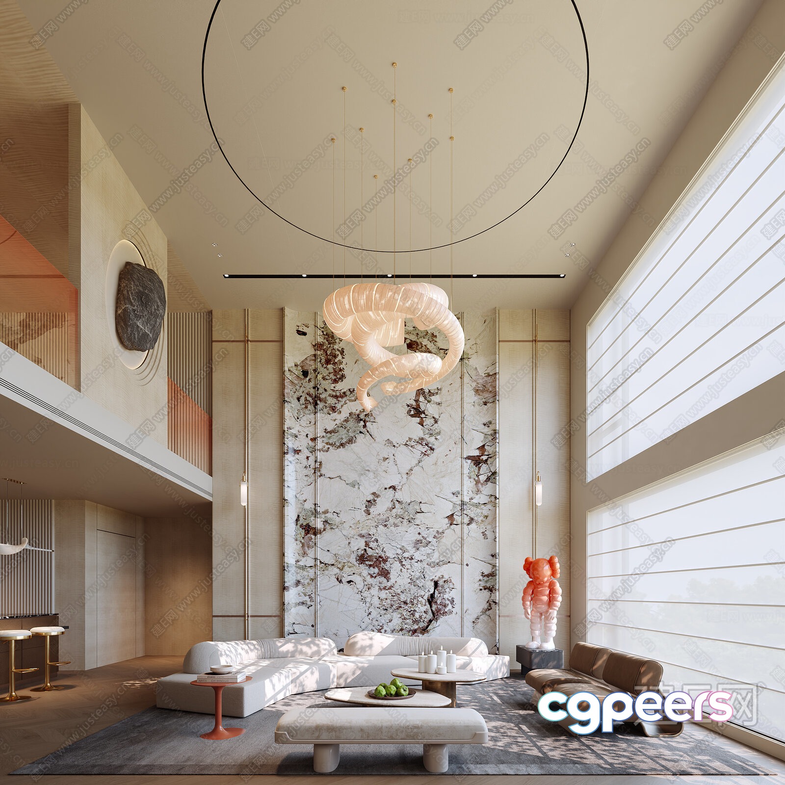Modern Living Room 3D Model - 19027 - CORONA Render