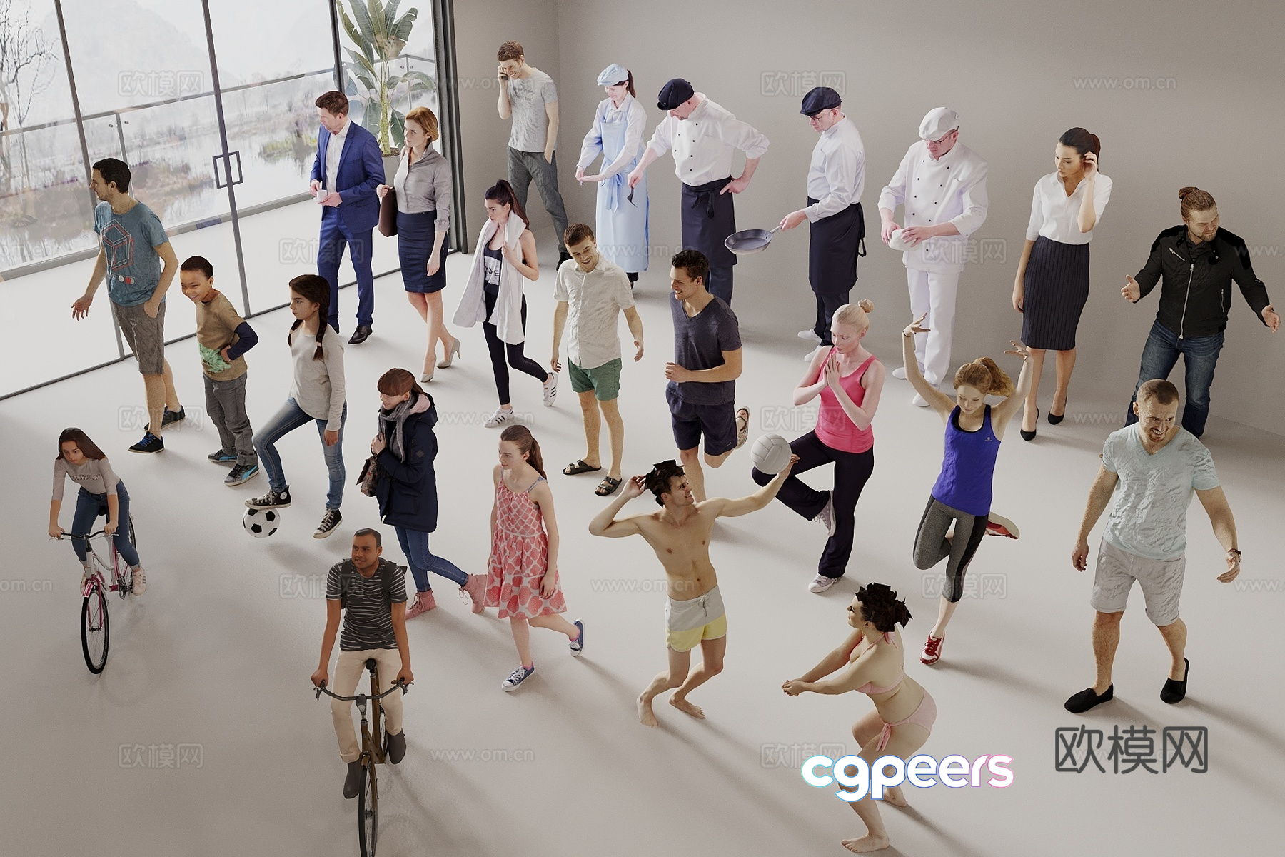 A Group Of People 3D Model - 15962 - VRAY Render A Group Of People 3D Model - 15962 - VRAY Render