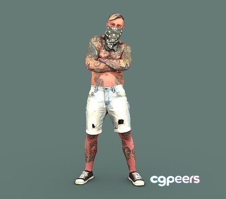 3D Game Assets - Tattooed Bully 3D Game Assets - Tattooed Bully