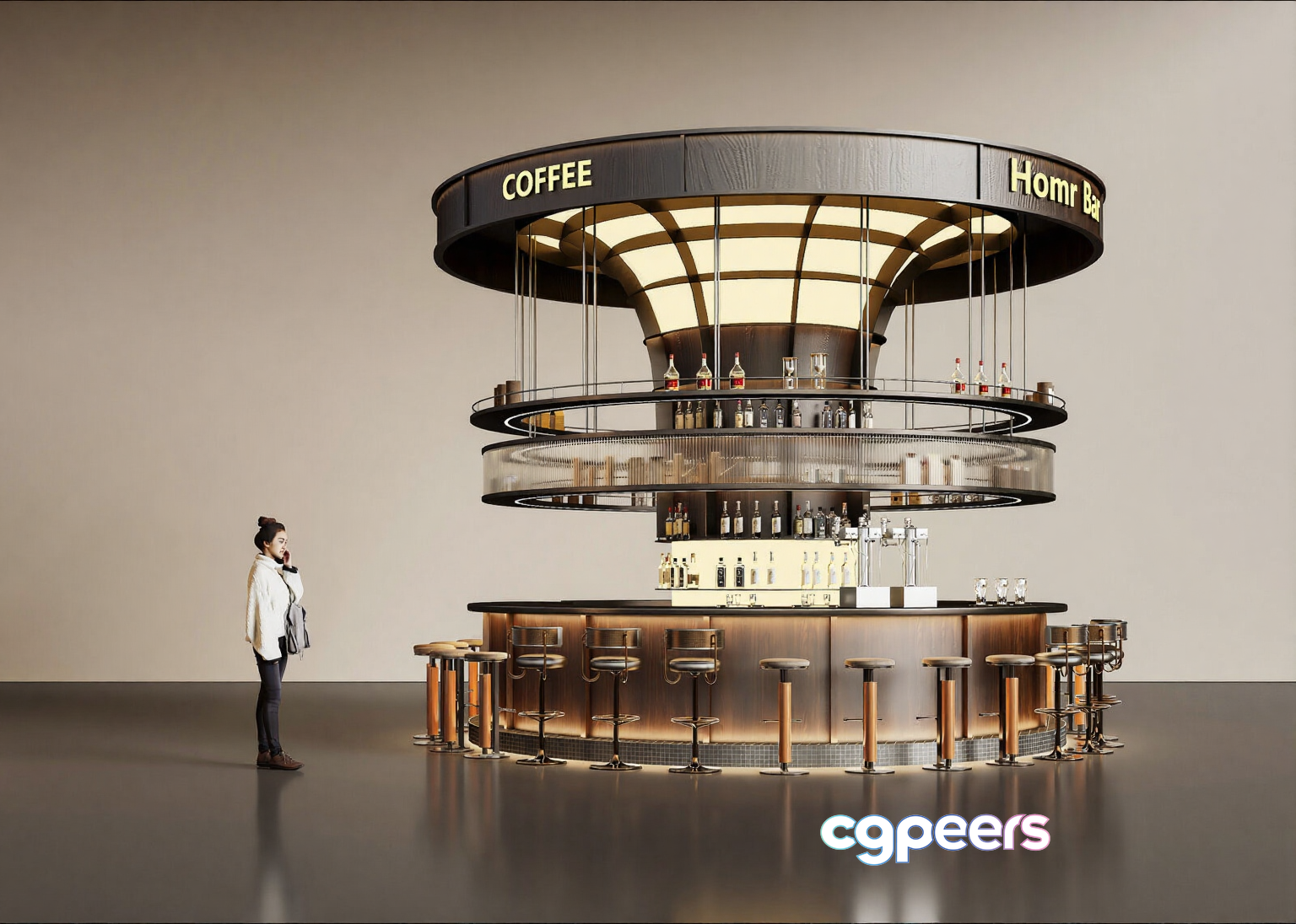 A Modern Coffee Bar 3D Model - 11460 - VRAY Render A Modern Coffee Bar 3D Model - 11460 - VRAY Render