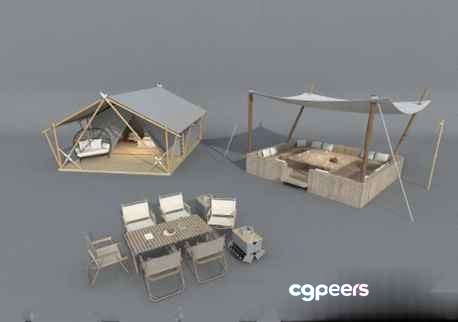 A 3D Rendering Of Outdoor Furniture 3D Model - 1212 - VRAY Render A 3D Rendering Of Outdoor Furniture 3D Model - 1212 - VRAY Render