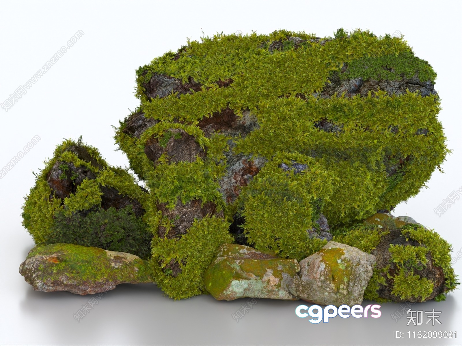 Rocks Covered In Moss 3D Model - 16231 - VRAY Render
