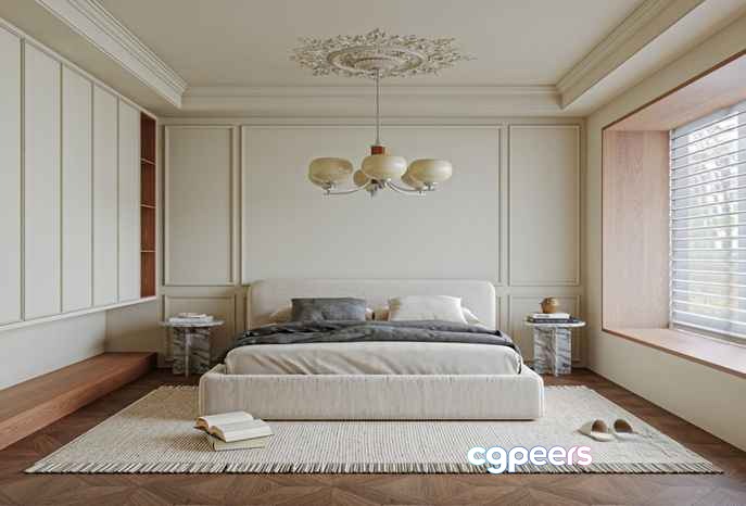 Cozy Bedroom 3D Model - 6417 - VRAY Render Cozy Bedroom 3D Model - 6417 - VRAY Render