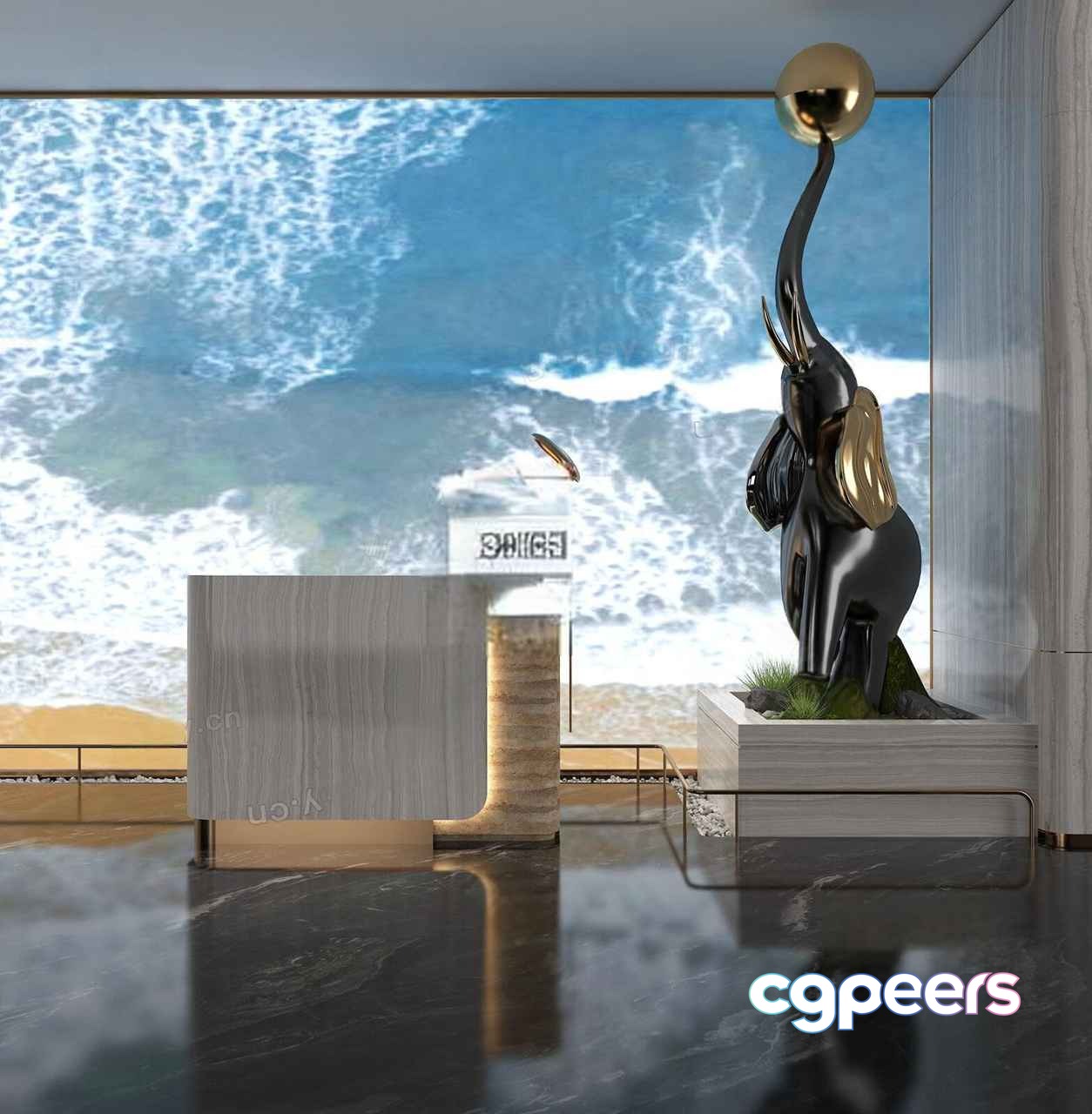 Modern Office Space 3D Model - 2640 - VRAY Render Modern Office Space 3D Model - 2640 - VRAY Render