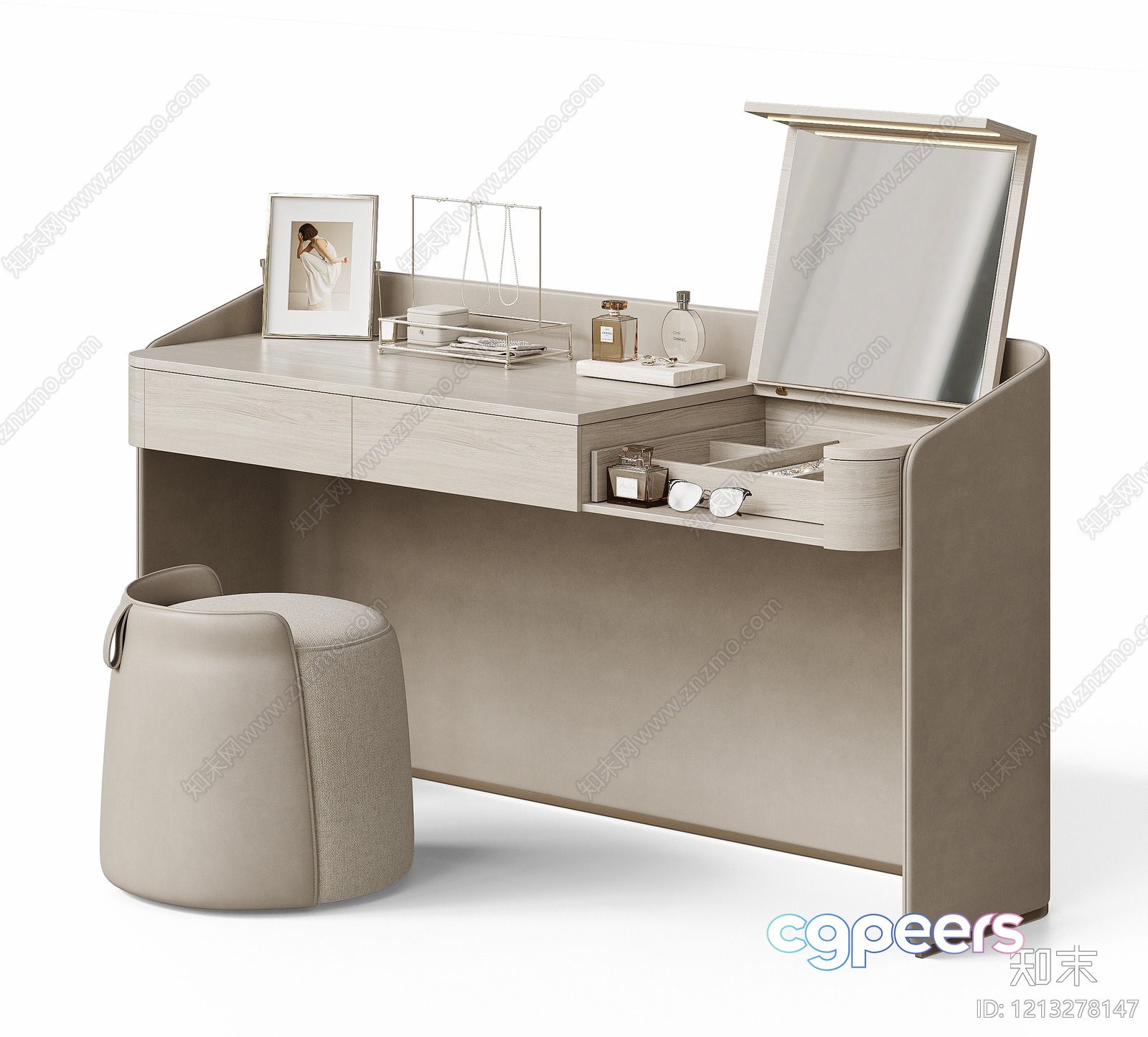 Modern Makeup Vanity 3D Model - 5230 - VRAY Render Modern Makeup Vanity 3D Model - 5230 - VRAY Render
