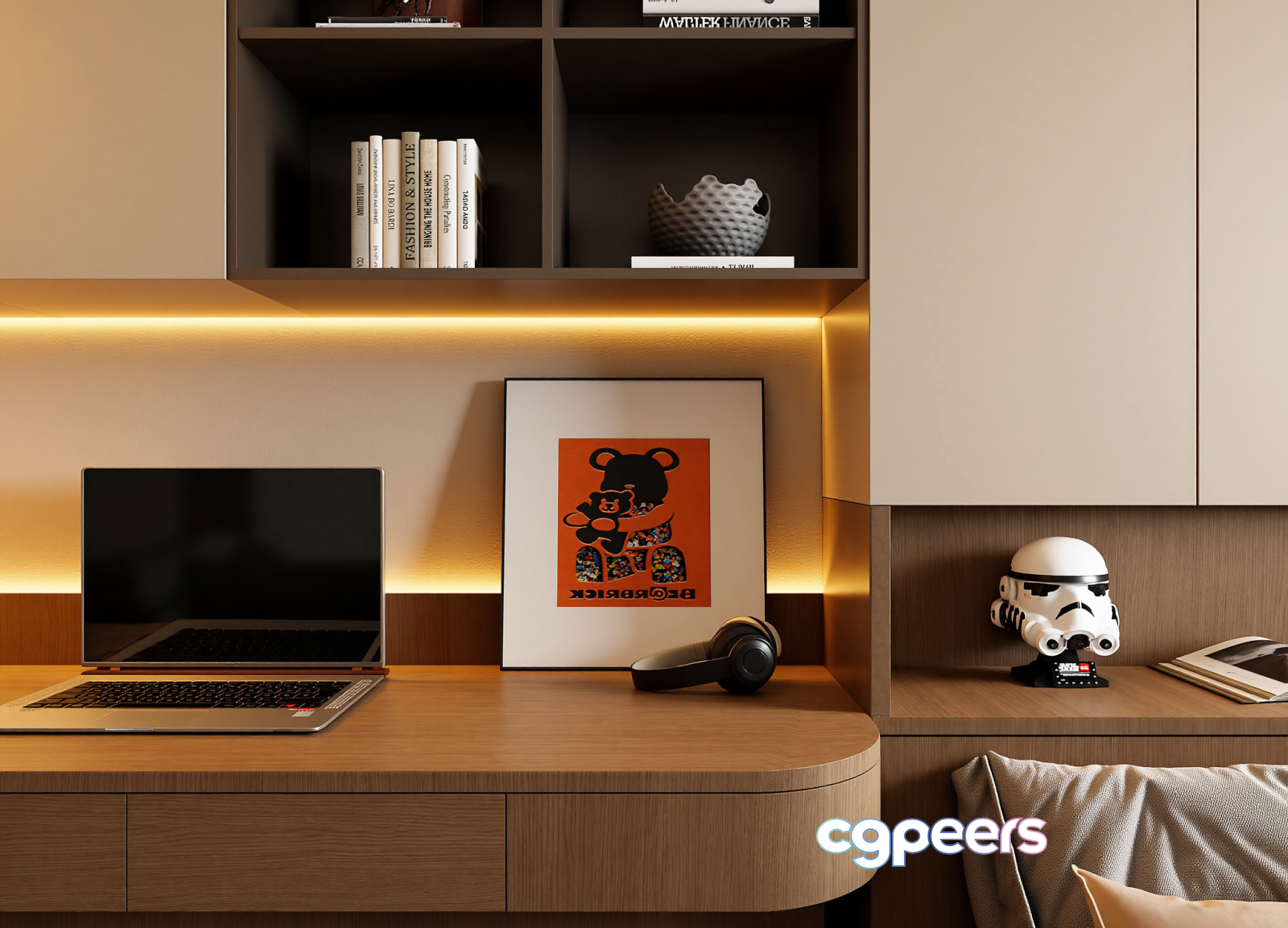 Modern Home Office 3D Model - 6597 - VRAY Render