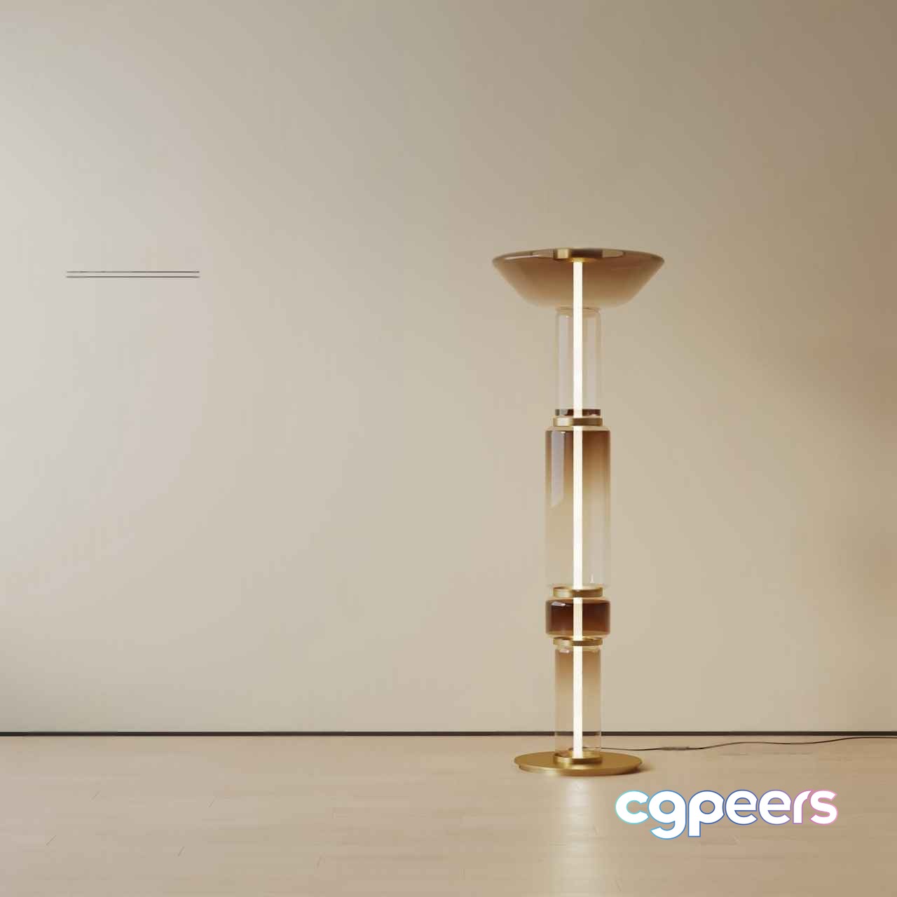 Gold Light Fixture 3D Model - 15406 - VRAY Render