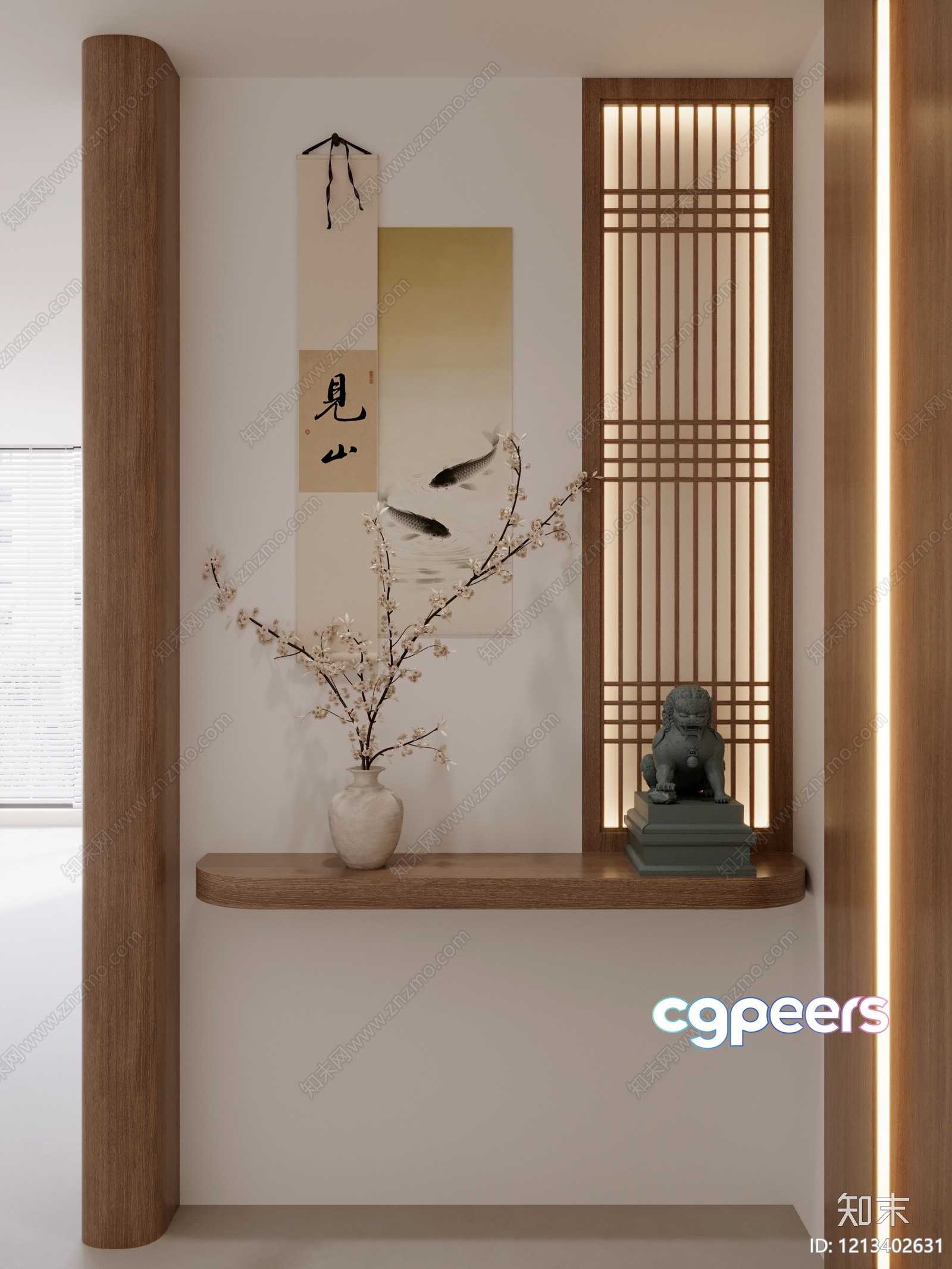 Modern Asian Decor 3D Model - 20774 - VRAY Render