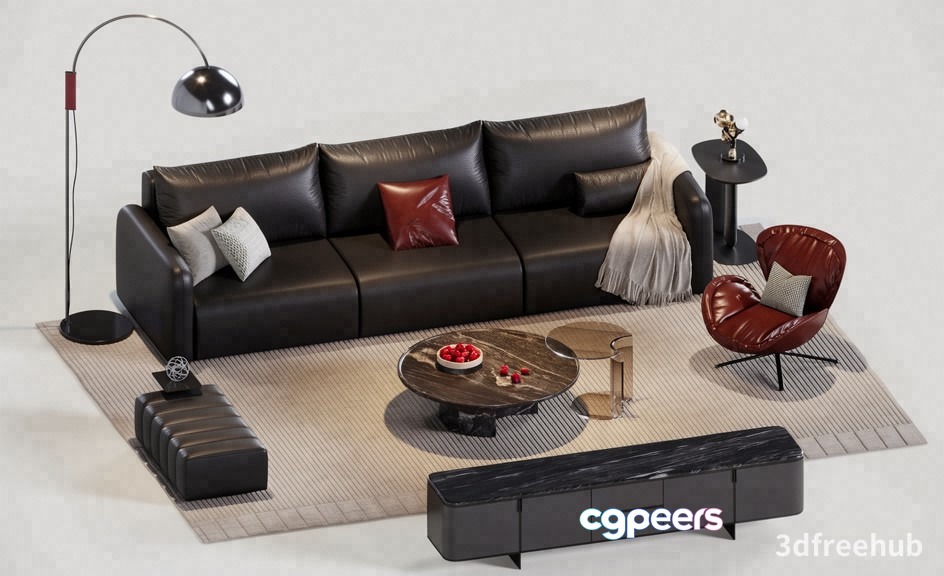 Modern Living Room 3D Model - 22885 - VRAY Render