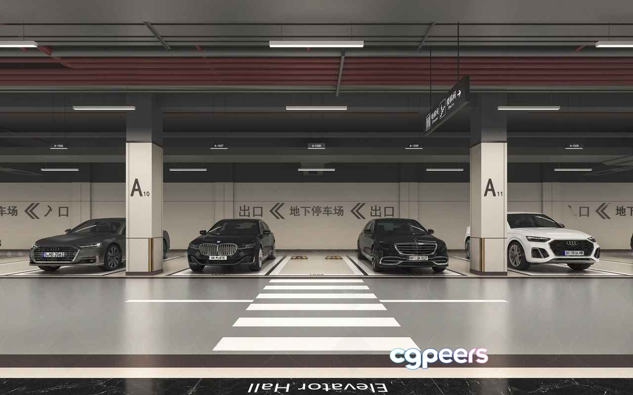 A Car Parking Garage 3D Model - 22339 - VRAY Render A Car Parking Garage 3D Model - 22339 - VRAY Render