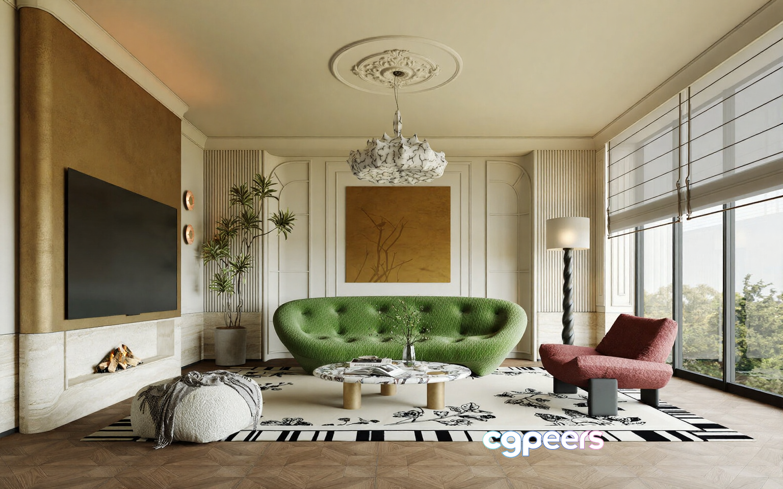 Modern Living Room 3D Model - 7672 - CORONA Render Modern Living Room 3D Model - 7672 - CORONA Render