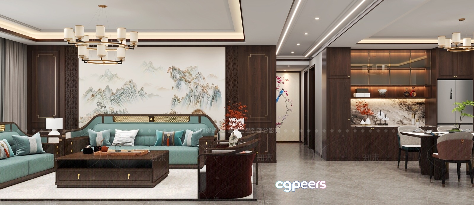 Modern Living Room 3D Model - 9098 - VRAY Render Modern Living Room 3D Model - 9098 - VRAY Render