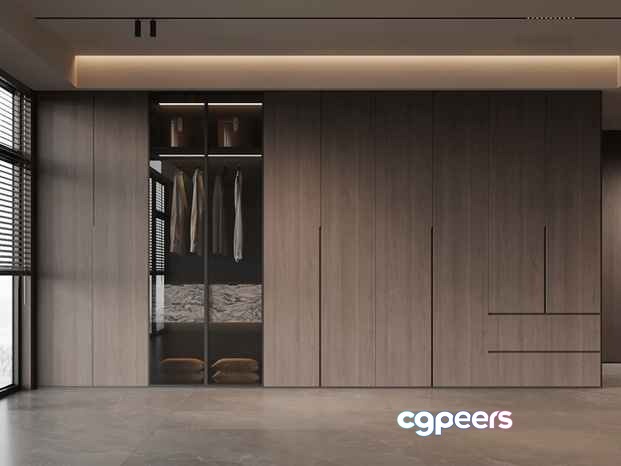 Modern Wooden Closet 3D Model - 2801 - VRAY Render Modern Wooden Closet 3D Model - 2801 - VRAY Render