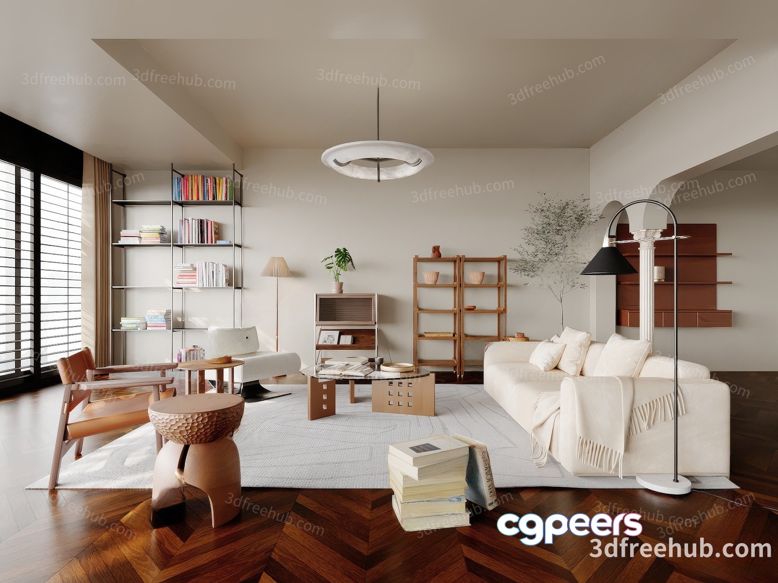 Modern Living Room 3D Model - 18996 - VRAY Render Modern Living Room 3D Model - 18996 - VRAY Render